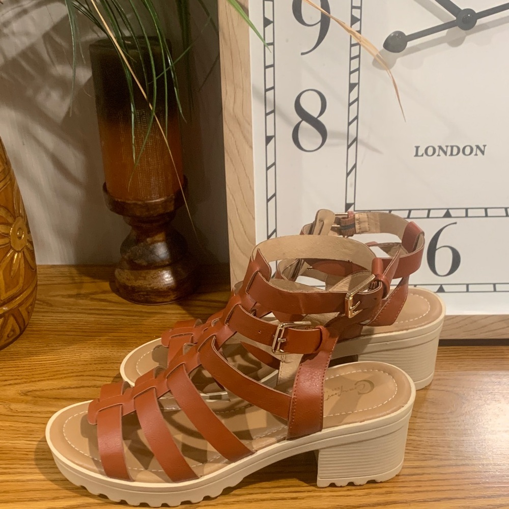Elegant Brown Strappy Sandals